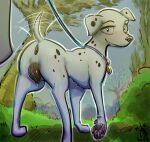  101_dalmatians 2023 absurd_res all_fours anatomically_correct anatomically_correct_genitalia anatomically_correct_pussy animal_genitalia animal_pussy anus canid canine canine_genitalia canine_pussy canis collar dalmatian detailed_background digital_media_(artwork) disney domestic_dog duo female feral genitals hi_res leash looking_at_viewer mammal multi_nipple nipples nude pawpads paws perdita pussy ram_satinga signature spots spotted_body tail tail_motion tailwag 