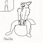  anal anal_penetration animated anthro ball balls canid canine canis domestic_dog eyes_closed fluffy fluffy_tail fur genitals hepicant male mammal open_mouth penetration penis simple_background sketch solo tail toy white_background 