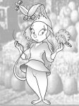  anthro bottomwear chip_&#039;n_dale_rescue_rangers chris_fischer clothed clothing disney eyelashes fake_ears fake_rabbit_ears female fur gadget_hackwrench greyscale hair long_hair mammal monochrome mouse murid murine rodent shirt skirt solo tail topwear upskirt 
