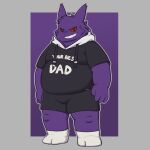  1:1 anthro belly binca_233 bottomwear clothing footwear generation_1_pokemon gengar hi_res male nintendo overweight overweight_anthro overweight_male pokemon pokemon_(species) purple_body shorts socks solo topwear white_clothing white_footwear white_socks 