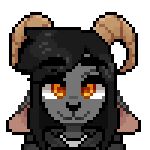  alex(btwalexhere) animated anthro black_hair blinking bounce bovid caprine chuwychu hair low_res male mammal one_eye_closed solo wink yellow_eyes 