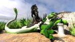  anthro bestiality canid canine canis column cowgirl_position dragon duo farmd female feral from_front_position grass hi_res kade_(softscale) lying male male/female mammal on_back on_bottom on_top plant rock sex size_difference wolf zealot zeka~electros 