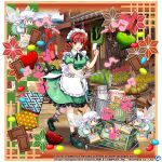  4girls alternate_costume animal_ears apron building candy cat_ears cat_tail chocolate commentary copyright_name dress english_commentary extra_ears fish food full_body game_cg green_dress green_footwear grey_hair heart holding holding_paper kaenbyou_rin kaenbyou_rin_(palace_of_the_earth_spirits&#039;_pawsome_helper) leg_ribbon looking_at_viewer maid maid_headdress multiple_girls multiple_tails musical_note nekomata outdoors paper ribbon rotte_(1109) shopping_cart short_hair tail third-party_source touhou touhou_lost_word transparent_wings two_tails waist_apron white_apron wings zombie_fairy_(touhou) 