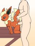  anthro anthro_penetrated balls breasts eeveelution female flareon fours_(artist) generation_1_pokemon genitals hi_res human human_on_anthro human_penetrating human_penetrating_anthro interspecies larger_male leg_glider_position male mammal nintendo nipples nude penetration penile penile_penetration penis penis_in_pussy pokemon pokemon_(species) pubes raised_leg sex short_stack size_difference smaller_female vaginal vaginal_penetration 
