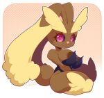  anthro areola big_breasts breasts brown_body brown_fur clothed clothing female fur generation_4_pokemon lopunny nintendo pokemon pokemon_(species) solo thick_thighs weepinbelly 