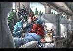  absurd_res animal_humanoid anthro black_hair brown_hair cervine clothed clothing deer deer_humanoid dragon dragon_humanoid duo ewgengster_(artist) female hair hi_res horn humanoid iliar liya_(narikusha) male mammal mammal_humanoid steam_deck wings 