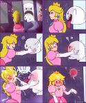  absurd_res blush bodily_fluids boo_(mario) clothing comic cum cum_everywhere cum_explosion cum_in_hair cum_on_body cum_on_clothing cumshot duo ejaculation erection exclamation_point female genital_fluids ghost hair hands-free hi_res instant_orgasm male male/female mario_(series) mario_bros messy nintendo premature_ejaculation princess_peach question_mark souley69 spirit spontaneous_ejaculation spontaneous_erection text unwanted_cumshot unwanted_ejaculation 