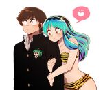  1boy 1girl heart highres lum moroboshi_ataru nai0524 non-web_source urusei_yatsura 