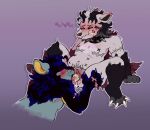  anthro bodily_fluids cadaverdisco cum duo egg generation_3_pokemon generation_4_pokemon genital_fluids luxray male male/male mightyena nintendo oral oviposition pokemon pokemon_(species) 