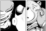  anthro bear blush comic crave_saga cupping_cheek doujinshi duo felid gabu_(crave_saga) male male/male mammal mega0923xxx monochrome overweight pantherine remaias tiger 