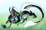  2020 anthro anthro_on_feral anthro_penetrated balls bestiality black_body black_nose canyne capcom claws completealienation deep_throat duo erection fangs felkin fellatio feral feral_penetrating feral_penetrating_anthro flying_wyvern genitals grass green_eyes horn irrumatio knot male male/male monster_hunter mrjakkal nargacuga oral oral_penetration palamute penetration penile plant sex simple_background size_difference sucking tail teeth throat_swabbing 