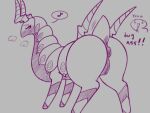  anus arthropod bedroom_eyes big_butt butt eyelashes female feral generation_5_pokemon genitals hi_res horn looking_back musical_note narrowed_eyes nintendo pokemon pokemon_(species) presenting presenting_hindquarters puffy_anus pussy rear_view scolipede seductive sketch solo wbnsfwfactory 