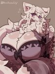  absurd_res anthro arctic_wolf big_breasts breasts canid canine canis cattleya_mari chest_tuft curvy_figure female fur hair hi_res huge_breasts mammal mature_female nightgown nyaswitchnya purple_eyes solo thick_thighs tuft voluptuous white_body white_fur white_hair wolf 