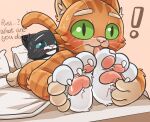  anthro blush bodily_fluids domestic_cat dreamworks duo feet felid feline felis female foot_fetish foot_grab foot_lick foot_play fur hi_res humanoid kitty_softpaws licking lying male male/female mammal pawpads paws puss_in_boots_(dreamworks) saliva sam0120 sleeping soles text tickling tickling_feet toes tongue tongue_out 