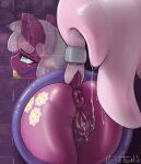  animal_genitalia animal_pussy anus ball_gag bdsm bodily_fluids bondage bound cheerilee_(mlp) equid equine equine_genitalia equine_pussy female friendship_is_magic gag gagged genital_fluids genitals hasbro horse llametsul mammal my_little_pony pony pussy pussy_juice solo 