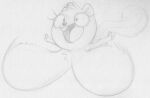  4_fingers anthro big_breasts bouncing_breasts breasts chest_tuft eyelashes featureless_breasts female fingers fur head_tuft huge_breasts hyper hyper_breasts kiff_(series) kiff_chatterley mammal monochrome notched_ear open_mouth open_smile rodent sbshouseofpancakes sciurid sketch smile solo tail traditional_media_(artwork) tree_squirrel tuft 