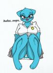 anthro big_breasts blush breasts cartoon_network clothing english_text female hi_res mature_female nicole_watterson pace-maker panties panty_shot solo text the_amazing_world_of_gumball underwear 