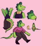  1:1 anthro clothed clothing digital_media_(artwork) female hi_res lizard reptile scales scalie shaded simple_background smile solo tail thegunkster tongue 