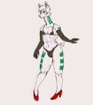  absurd_res alpaca anthro camelid clothing footwear g_jamez girly gloves handwear hi_res high_heels humanoid makeup male mammal simple_background sketch solo underwear 