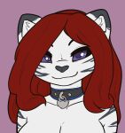  animated black_body black_fur blush boop collar eyebrow_wiggle felid feline feretta finger_in_mouth finger_suck fur hair lillith_blacktip mammal nose_boop pantherine purple_eyes red_hair stripes sucking tiger white_body white_fur 