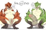  anthro anus areola balls blush bodily_fluids breasts capcom claws crossgender dragon erection female flying_wyvern ftm_crossgender genital_fluids genitals hi_res male monster_hunter mtf_crossgender nipples nude penis pussy rath_wyvern rathalos rathian scales scalie solterv wings wyvern 