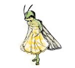  antennae_(anatomy) anthro arthropod bedupolker clothed clothing dot_eyes dress feet female flip_flops footwear fully_clothed fur green_body green_fur hands_behind_back humanoid_feet hummingbird_moth insect insect_wings lepidopteran lepidopteran_wings moth plantigrade sandals solo standing wings 