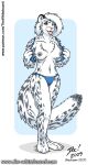  anthro areola bikini breasts chest_tuft clothing dark_nipples doc_nickel docn felid feline female flashing fur hair leopard mammal markings mostly_nude navel nipples pantherine pirta simple_background snow_leopard solo spots spotted_markings swimwear the_whiteboard tongue tongue_out tuft webcomic white_body white_fur 