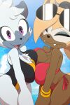  absurd_res beach bikini breast_squish breasts clothing duo female female/female foot_ninja15 hi_res humanoid idw_publishing seaside sega sonic_the_hedgehog_(comics) sonic_the_hedgehog_(idw) sonic_the_hedgehog_(series) squish swimwear tangle_the_lemur whisper_the_wolf 