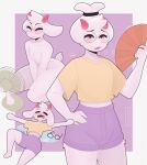  anthro artist_name boss_monster bottomwear bovid caprine casual_nudity clothed clothing deltarune digital_media_(artwork) ears_tied_back electric_fan exqmaster eyewear fanning fanning_self fully_clothed fur girly glasses goat hand_fan hand_on_hip heat_(temperature) hi_res horn hotpants kneeling lying male mammal nude on_back ralsei round_glasses shirt shorts signature solo text tight_clothing tongue tongue_out topwear undertale undertale_(series) white_body white_fur 