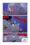  anthro blush bodily_fluids comic cum earl_(t0l0k) genital_fluids glory_hole hi_res male mammal muscular muscular_male rhinoceros solo sweat t0l0k 