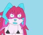  2022 absurd_res anthro armpit_hair bangs bikini bikini_top blue_body blue_ears blue_eyes blue_fur blue_horn blue_mouth blue_nose body_hair bovid breasts caprine caprine_demon ciena_celle cleavage clothed clothing curved_horn dangerouszombae demon facial_piercing female front_view fur goat goat_demon hair half-length_portrait hi_res horn humor long_ears long_hair long_horn mammal meme nose_piercing nose_ring parody piercing pink_body pink_ears pink_fur portrait reaction_image red_body red_fur red_hair ring_piercing septum_piercing septum_ring shitpost shocked_expression simple_background solo swimwear tails_gets_trolled white_body white_breasts white_fur 