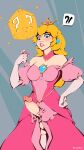  absurd_res blonde_hair blue_eyes clothing dress ear_piercing ear_ring erection female fungus genitals gynomorph hair hi_res human intersex mammal mario_bros mushroom nintendo okata penis piercing princess_peach ring_piercing solo 