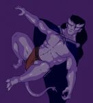  absurd_res bottomwear buckle claws clothing disney gargoyle gargoyles goliath_(gargoyles) hi_res horn humanoid jellypeenoddities loincloth looking_at_viewer male muscular muscular_male solo solo_focus tail winged_humanoid wings wings_folded 