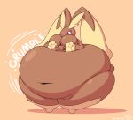  belly belly_squish big_belly big_breasts bloated blush breasts brown_body chubby_female deep_navel female generation_4_pokemon hi_res huge_thighs hyper hyper_belly hyper_thighs incidental_(artist) lagomorph lopunny mammal morbidly_obese navel nintendo obese overweight pokemon pokemon_(species) rumbling_stomach solo squish thick_thighs weight_gain worried 