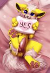  animated arcanine bed bloominglynx blue_eyes espiozx feral fluffy fur furniture generation_1_pokemon low_res male meme nintendo paws pokemon pokemon_(species) solo stripes yellow_body yellow_fur yes_pillow 