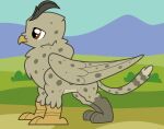  ambiguous_gender avian brown_eyes fan_character feathered_wings feathers gryphon hasbro hi_res male_(lore) my_little_pony mythological_avian mythology paws solo spotty_the_cheetah talons wings 