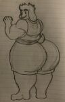  absurd_res anthro big_butt butt canid canine clothed clothing dogamy fur hi_res huge_butt looking_at_viewer looking_back male mammal muscular muscular_male sbeve_wagon smile solo undertale undertale_(series) white_body white_fur 