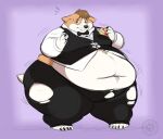  animous anthro belly big_belly big_butt bodily_fluids bow_tie brown_hair butt cake canid canine canis cheesecake chubby_cheeks claws clothed clothing dessert domestic_dog embarrassed flying_sweatdrops food formal_wear fur gillpanda hair herding_dog holding_cake holding_food holding_object male mammal moobs navel obese obese_anthro obese_male overweight overweight_anthro overweight_male pastoral_dog solo standing straining_buttons sweat sweatdrop tan_body tan_fur theo_(corpulent_corgi) thick_thighs tight_clothing toe_claws topwear torn_clothing vest welsh_corgi white_body white_fur wide_hips 
