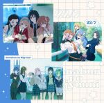  22/7 6+girls album_cover belt black_hair blonde_hair blue_eyes blue_hair blue_jacket book bow braid brown_eyes brown_hair camera cover dress drinking drinking_straw drinking_straw_in_mouth fujima_sakura glasses green_eyes green_hair grey_belt grey_bow hair_ornament himuro_mizuki holding holding_camera horiguchi_yukiko ichinose_hotaru jacket kamiki_mikami kiryu_touko long_hair looking_at_viewer maruyama_akane multicolored_hair multiple_girls nagamine_kaede necktie nishiura_sora official_art open_clothes open_jacket orange_hair orihara_sumika pink_hair purple_eyes purple_hair reading red_eyes saitou_nicole school_uniform sera_honoka short_hair skirt smile tachikawa_ayaka takigawa_miu twintails yagami_toa 