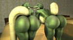  3d_(artwork) anthro bed big_butt breasts bubble_butt butt crocodile crocodile_(petruz) crocodilian crocodylid digital_media_(artwork) duo female female/female furniture hi_res huge_butt inside kissing kyleroo looking_at_viewer muscular muscular_female nude open_mouth petruz_(copyright) presenting presenting_hindquarters raised_tail rear_view reptile scalie side_boob source_filmmaker tail teeth wide_hips yellow_eyes 