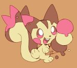  3_fingers 3_toes ambiguous_gender anthro brown_background brown_nose cone dessert extyrannomon_(artist) feet fingers food ice_cream ice_cream_cone nintendo open_mouth paws pokemon pokemon_(species) simple_background solo teeth toes tongue 
