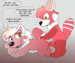  absurd_res ailurid anthro brother_(lore) brother_and_sister_(lore) dialogue duo female from_behind_position fur genitals heterochromia hi_res incest_(lore) knot male male/female mammal penetration penis red_body red_fur red_panda reznoo riley_(reznoo) ripy_(reznoo) sex sibling_(lore) sister_(lore) vaginal vaginal_penetration whiskers 