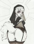  &lt;3 &lt;3_eyes absurd_res anal anal_penetration anthro big_butt bodily_fluids butt buttplug buttplug_in_ass buttplug_insertion canid canine canis clothed clothing clothing_lift domestic_dog dress dress_lift drooling female garter_belt garter_straps hi_res legwear longinius looking_at_viewer looking_back looking_back_at_viewer mammal nun object_in_ass penetration plug_(sex_toy) plug_insertion saliva sex_toy sex_toy_in_ass sex_toy_insertion solo thigh_highs 