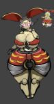 anthro big_breasts big_ears blush blush_lines bottom_heavy breasts cleavage clothed clothing female generation_7_pokemon hi_res huge_breasts huge_thighs hyper hyper_thighs legendary_pokemon looking_at_viewer magearna metallic_body nintendo nipple_outline official_art open_mouth pink_eyes pokemon pokemon_(species) question_mark simple_background solo standing thick_thighs under_boob wide_hips yboon 