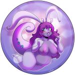  alpha_channel antennae_(anatomy) anthro belly big_breasts breasts chubby_female circle_background fan_character female generation_6_pokemon genitals goodra green_eyes hair hi_res in_bubble long_hair nintendo nipples nude overweight overweight_anthro overweight_female pharkar pink_hair pokemon pokemon_(species) pokemorph purple_body pussy signature thick_thighs wide_hips 