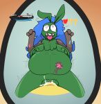  &lt;3 abdominal_bulge anthro balls big_breasts black_eyes blue_hair bodily_fluids breasts clitoris cookiescrypt cum cum_inflation cum_inside duo eyelashes faceless_character female from_front_position front_view gameplay_mechanics generation_5_pokemon genital_fluids genitals green_body green_skin hair hi_res impregnation inflation male male/female motion_lines nintendo nipples open_mouth ovum ovum_with_heart penetration penis plump_labia pokemon pokemon_(species) pussy sex shaded sharp_teeth simple_background tears teeth thick_thighs tongue tongue_out trubbish vaginal vaginal_penetration 