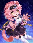  anthro braided_hair clothed clothing domestic_cat felid feline felis female fur hair mammal pink_body pink_fur pink_hair ruri_tsubame solo 