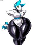  2023 android anthro big_breasts breasts clothing deltarune dress eyelashes female floating_hands half-closed_eyes hi_res machine narrowed_eyes robot rohan_furries sash simple_background solo standing tasque_manager thick_thighs undertale_(series) white_background wide_hips yellow_eyes 