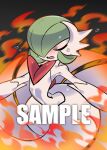  bodily_fluids burning fire gardevoir generation_3_pokemon mega_evolution mega_gardevoir monodie nintendo pokemon pokemon_(species) solo sweat 