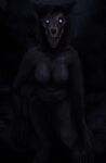  anon2000000 anthro big_breasts black_body black_fur blue_eyes bone breasts digital_media_(artwork) fangs female fur glowing glowing_eyes grainy hair hi_res light looking_at_viewer low_light malo monster moonlight navel night nipples nude open_mouth outdoor_nudity outside scp-1471 scp-1471-a scp_foundation skull skull_head sky solo solo_focus teeth tongue tuft wide_hips 